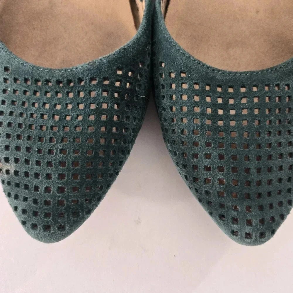 Vionic Gem Posey Ballet Flat Green Perforated Sue… - image 3